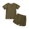 Baby Toddler Children Pajamas Clothing Set Solid Color T-shirt Shorts Two Piece Kids Home Lounge Clothes Girl Boy Sleepwear - Vimost Shop