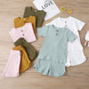Baby Toddler Children Pajamas Clothing Set Solid Color T-shirt Shorts Two Piece Kids Home Lounge Clothes Girl Boy Sleepwear - Vimost Shop