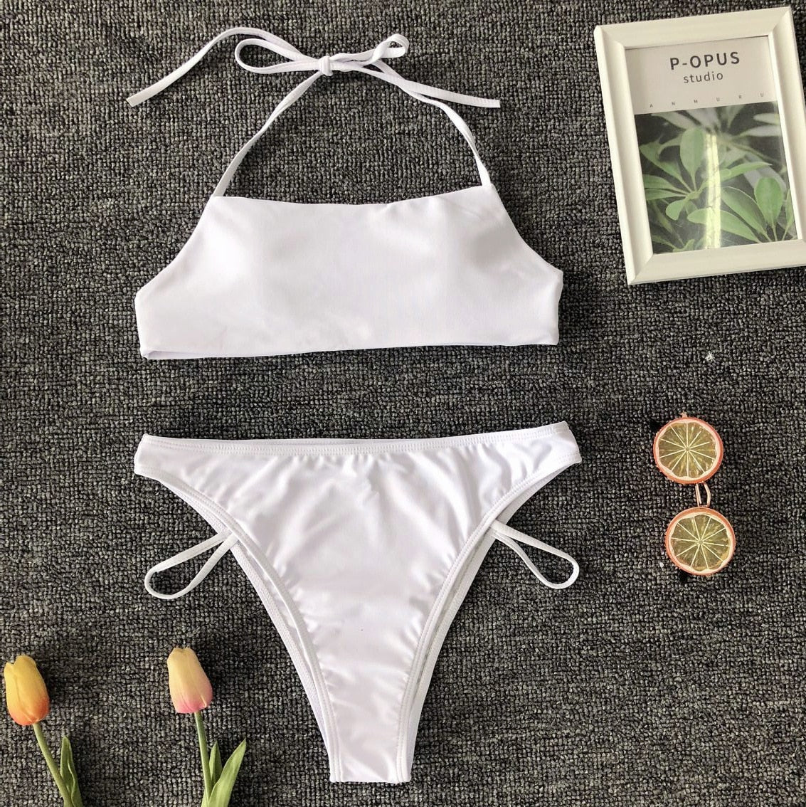 Back Lace Up Bikini Set Swimming Suit Women High Quality Two Piece Swimsuit Female Swimwear Hot Sale Beachwear Bathing Suits - Vimost Shop