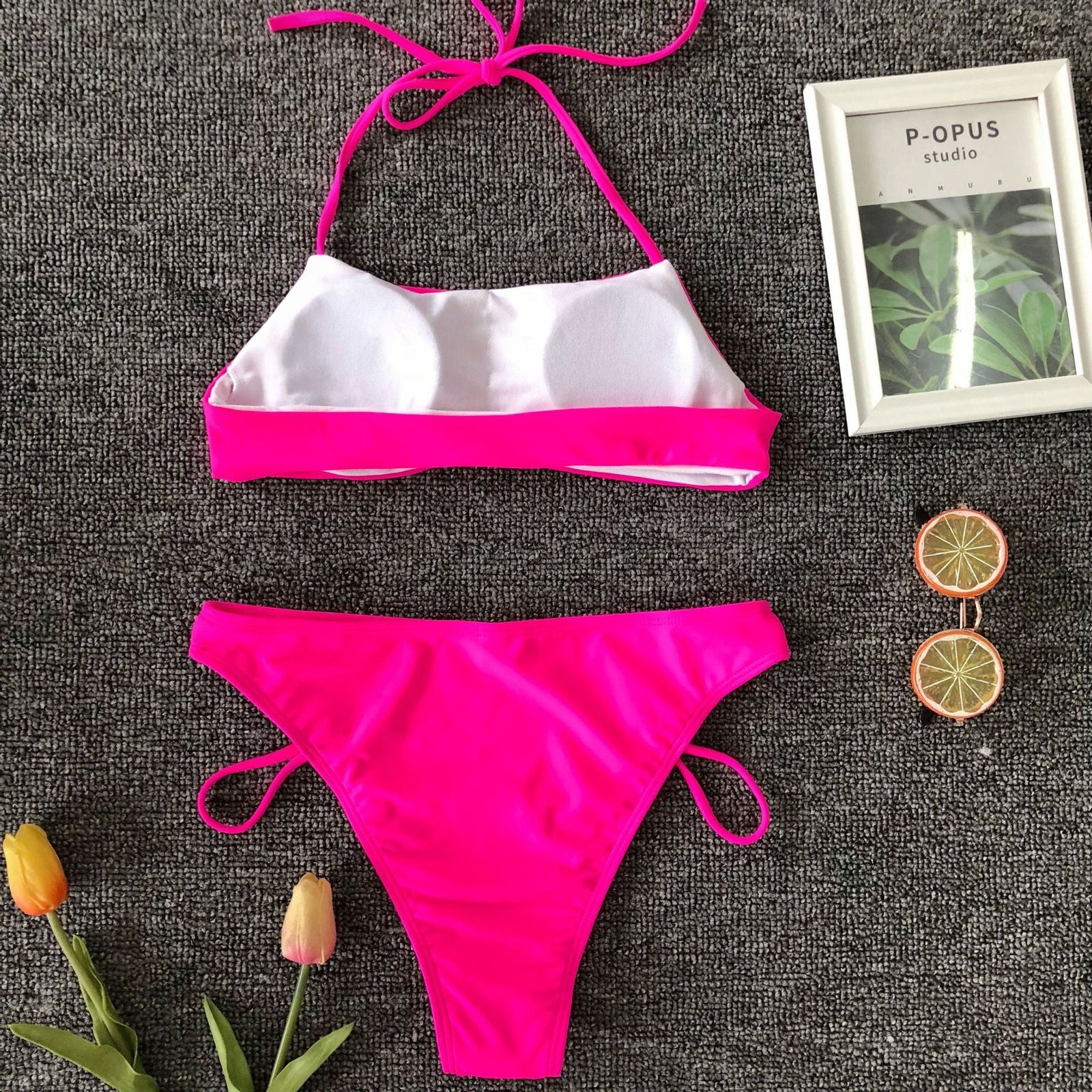 Back Lace Up Bikini Set Swimming Suit Women High Quality Two Piece Swimsuit Female Swimwear Hot Sale Beachwear Bathing Suits - Vimost Shop