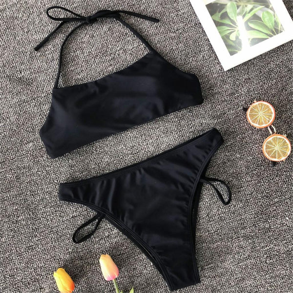 Back Lace Up Bikini Set Swimming Suit Women High Quality Two Piece Swimsuit Female Swimwear Hot Sale Beachwear Bathing Suits - Vimost Shop