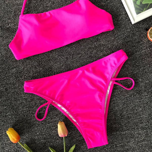 Back Lace Up Bikini Set Swimming Suit Women High Quality Two Piece Swimsuit Female Swimwear Hot Sale Beachwear Bathing Suits - Vimost Shop