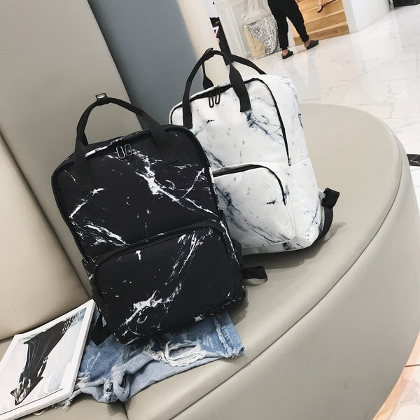 Backpack Large Capacity Marble Female Unisex Women Canvas Backpacks for Teenager Girls Bags Rucksack School Bag Mochila - Vimost Shop