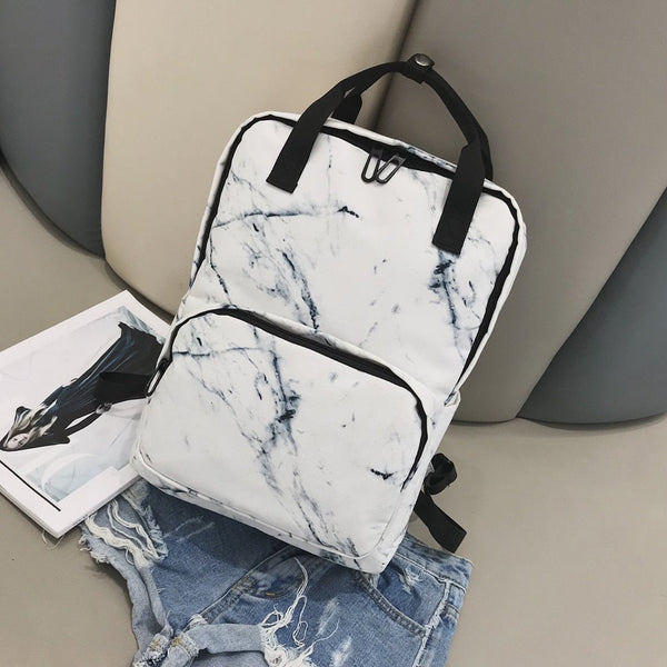 Backpack Large Capacity Marble Female Unisex Women Canvas Backpacks for Teenager Girls Bags Rucksack School Bag Mochila - Vimost Shop