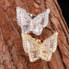 Baguette Zircon Men's Butterfly Ring Copper Charm Gold Color Iced RING Fashion Hip Hop Jewelry For Women - Vimost Shop