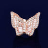 Baguette Zircon Men's Butterfly Ring Copper Charm Gold Color Iced RING Fashion Hip Hop Jewelry For Women - Vimost Shop