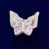 Baguette Zircon Men's Butterfly Ring Copper Charm Gold Color Iced RING Fashion Hip Hop Jewelry For Women - Vimost Shop