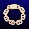 Baguette Zirconia Cuban Bracelet Chain Men's Trendy Cool Hip Hop Link Copper Bling Rock Jewelry 18mm - Vimost Shop