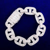 Baguette Zirconia Cuban Bracelet Chain Men's Trendy Cool Hip Hop Link Copper Bling Rock Jewelry 18mm - Vimost Shop