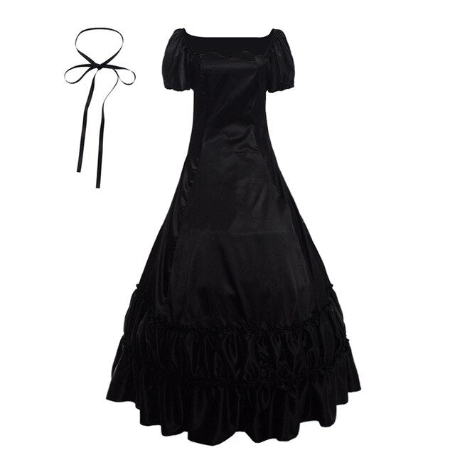 Ball Gowns Women Lolita Victorian Dress Retro Vintage Colonial Civil War Gothic Satin Evening Party Dresses - Vimost Shop