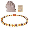 Baltic Ambers Teething Necklace For Babies (Unisex) (Cognac) - Anti Flammatory,Natural Certificated Oval Baltic Jewelry 14-33cm - Vimost Shop
