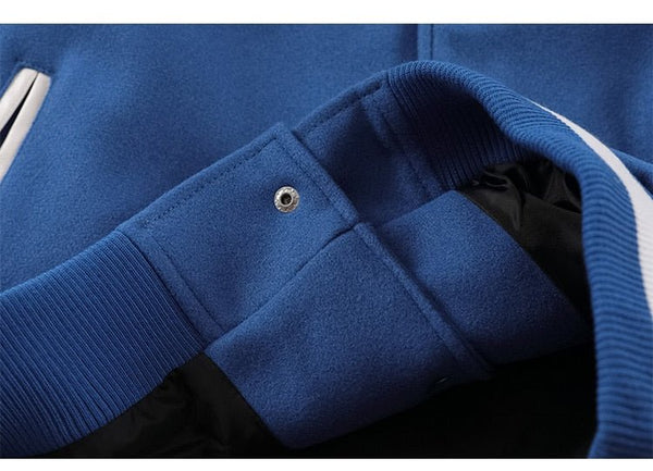 Baseball Jacket Men Furry Bear Patchwork Embroidery Letter Track Coats College Style Casual Outwears Couple Streetwear - Vimost Shop