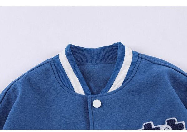 Baseball Jacket Men Furry Bear Patchwork Embroidery Letter Track Coats College Style Casual Outwears Couple Streetwear - Vimost Shop