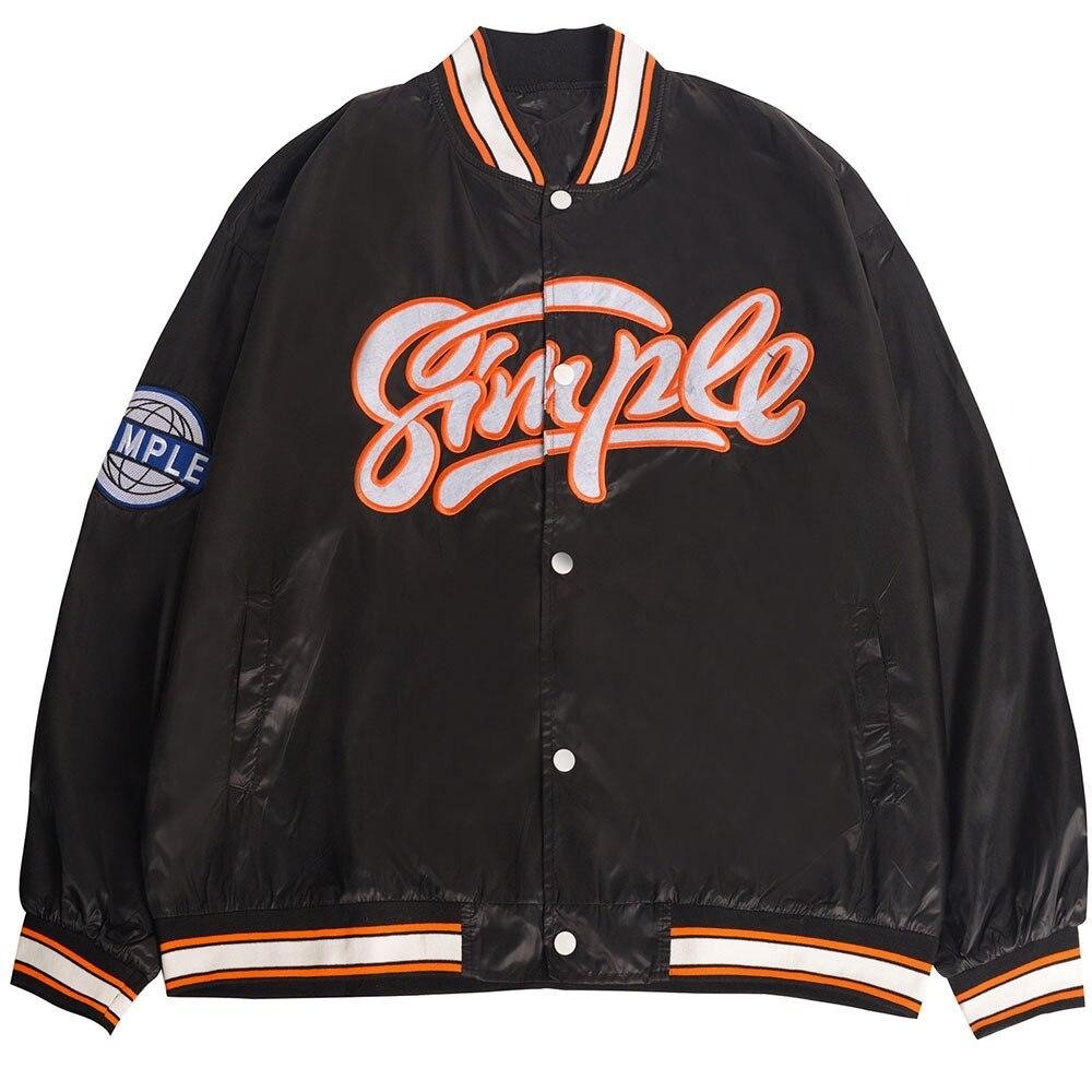 Baseball Jacket Men Letter Embroidery Patch Bomber Coats Autumn Oversized Vintage High Street Outwear Couple Streetwear - Vimost Shop