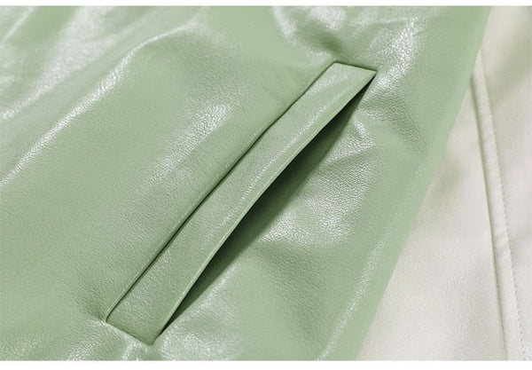 Baseball Jacket Men Retro Color Block Furry Patch Leather Bomber Coat Autumn Baggy High Street College Style Streetwear - Vimost Shop