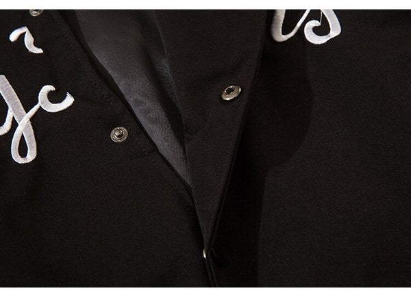 Baseball Jacket Men Star Letter Embroidery Patchwork Bomber Coats Autumn Retro Fashion High Street All-match Streetwear - Vimost Shop