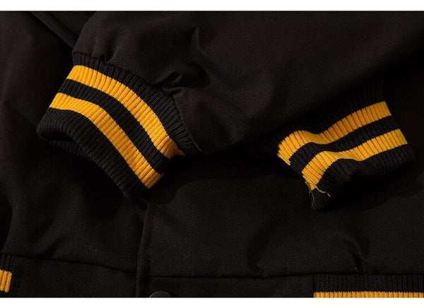 Baseball Jacket Men Star Letter Embroidery Patchwork Bomber Coats Autumn Retro Fashion High Street All-match Streetwear - Vimost Shop