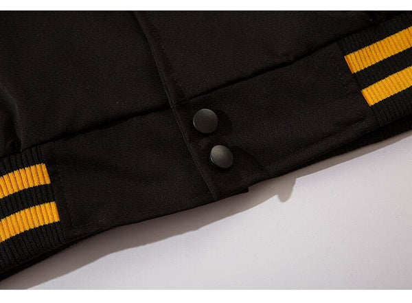 Baseball Jacket Men Star Letter Embroidery Patchwork Bomber Coats Autumn Retro Fashion High Street All-match Streetwear - Vimost Shop