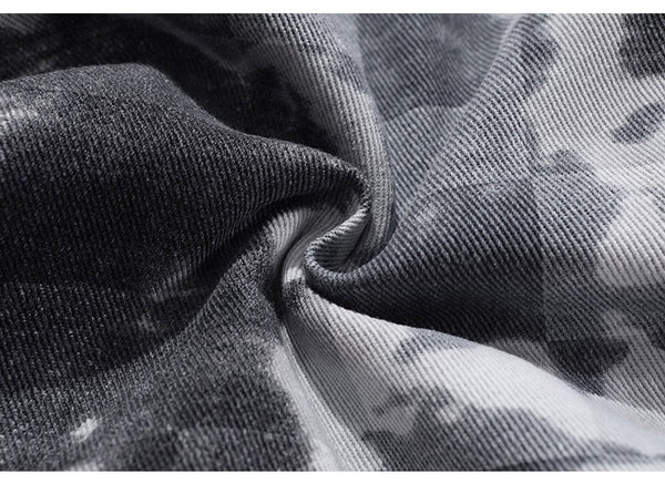 Baseball Jacket Men Tie Dye Checkerboard Printed Patchwork Bomber Coats V-Neck Harajuku College Style Streetwear Spring - Vimost Shop