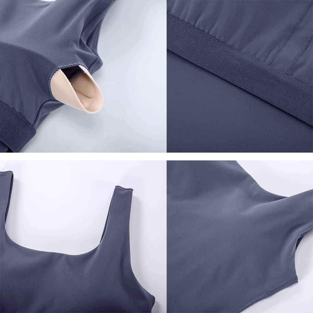 BASIC Longer-line Version Padded Workout Gym Crop Vest Women Naked Feel Fitness Yoga Sport Crop Top Sleeveless Shirts - Vimost Shop