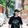 Bat Skull Print T Shirt Men Hip Hop T-Shirts Streetwear Summer Tshirt Short Sleeve Cotton Oversized Gray Tops Tees - Vimost Shop
