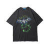 Bat Skull Print T Shirt Men Hip Hop T-Shirts Streetwear Summer Tshirt Short Sleeve Cotton Oversized Gray Tops Tees - Vimost Shop