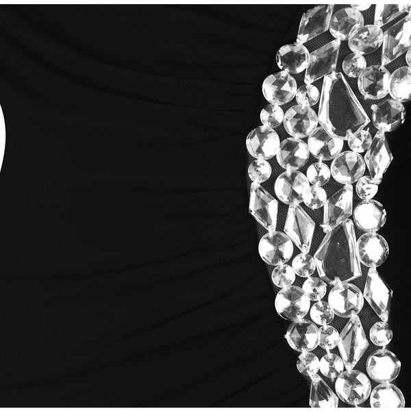 Beading One Shoulder Silt Pleat Draped Evening Dress vestido de noiva - Vimost Shop