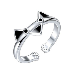 Beauty Hollow Paw Print 925 Sterling Silver Ring Open Adjustable Ring Pet Jewelry Creative Pierced Love Dog Cat Claw Ring