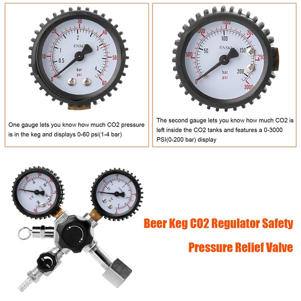 Beer CO2 Keg Regulator Safety Pressure Relief Valve 0-3000 PSI Tanks Pressure Pressure Relief Valve - Vimost Shop