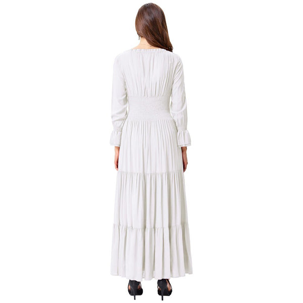 Belle Poque Women Dresses Long Sleeve Comfortable Rayon Renaissance Dresses Summer Maxi Dress Sexy Ruched Summer Autumn New Lady - Vimost Shop