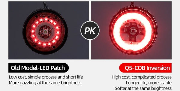 Bicycle Smart Auto Brake Sensing Light IPx6 Waterproof LED Charging Cycling Taillight Bike Rear Light Accessories Q5 - Vimost Shop