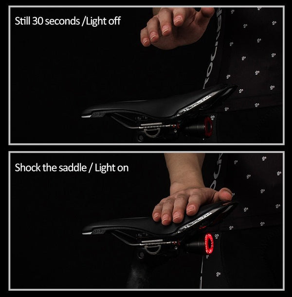 Bicycle Smart Auto Brake Sensing Light IPx6 Waterproof LED Charging Cycling Taillight Bike Rear Light Accessories Q5 - Vimost Shop