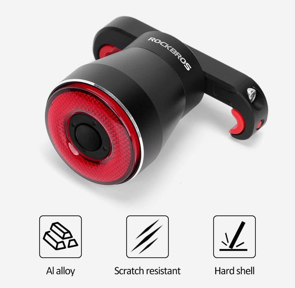 Bicycle Smart Auto Brake Sensing Light IPx6 Waterproof LED Charging Cycling Taillight Bike Rear Light Accessories Q5 - Vimost Shop