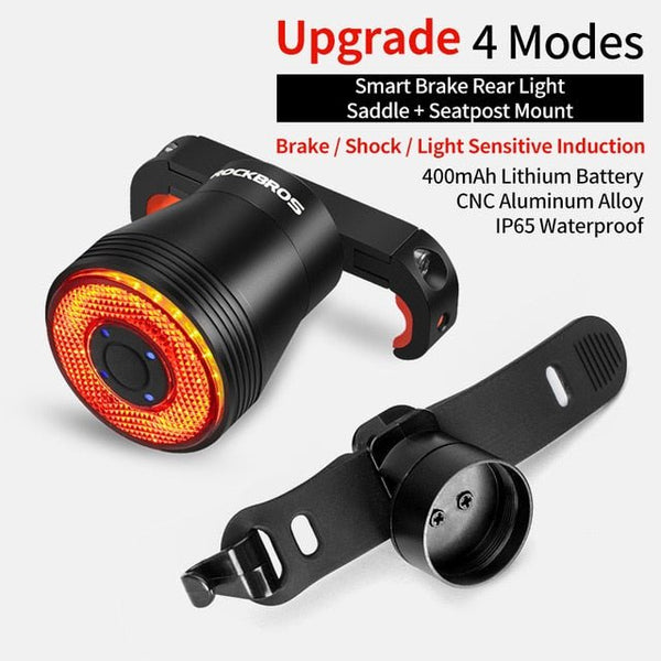 Bicycle Smart Auto Brake Sensing Light IPx6 Waterproof LED Charging Cycling Taillight Bike Rear Light Accessories Q5 - Vimost Shop