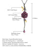 Black & 18k Gold Over 925 Silver Two Tone Handmade Rose Flower Natural Rhodolite Garnet Pendant Necklace For Women - Vimost Shop