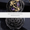 Black and 18k gold over 925 silver two tone handmade butterfly flower Amethyst pendant necklace for Mom Girlfriend - Vimost Shop
