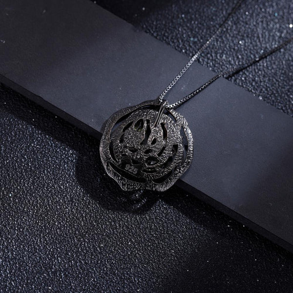 Black and 18k gold over 925 silver two tone handmade butterfly flower Amethyst pendant necklace for Mom Girlfriend - Vimost Shop