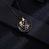 Black and 18k gold over 925 silver two tone handmade butterfly flower Amethyst pendant necklace for Mom Girlfriend - Vimost Shop