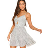 Black and White Backless Knot Detail Fit And Flare Cami Dress Women Sleeveless Casual Summer Spaghetti Strap Dresses - Vimost Shop
