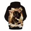 Black and white cat 3D Pouplar hoodie woman kawaii harajuku summer and fall casual top plus 6XL - Vimost Shop