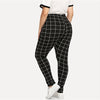 Black And White Plaid Women Leggings Autumn Winter Grid Print Long Casual Legging - Vimost Shop