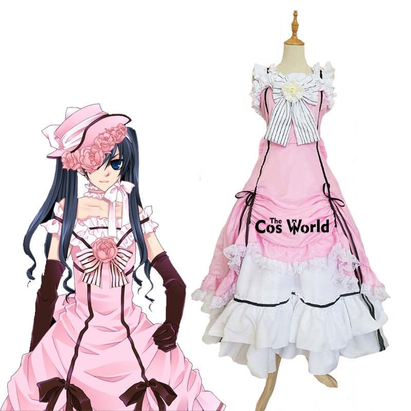 Black Butler Kuroshitsuji Ciel Phantomhive Sleeveless Lace Maid Court Full Dress Uniform Outfit Anime Cosplay Costumes - Vimost Shop