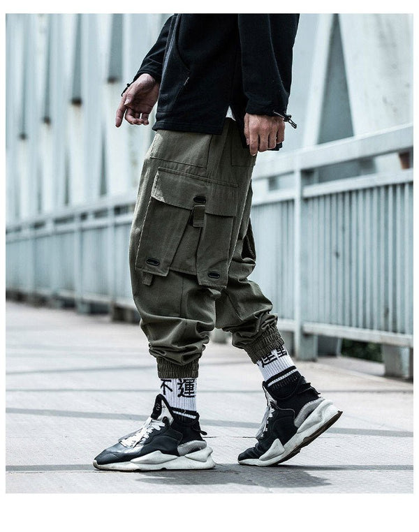 Black Cargo Pants Men Hip Hop Loose Pants Mens Spring Harem Pant Streetwear Harajuku Jogger Sweatpant Trousers M-4XL - Vimost Shop