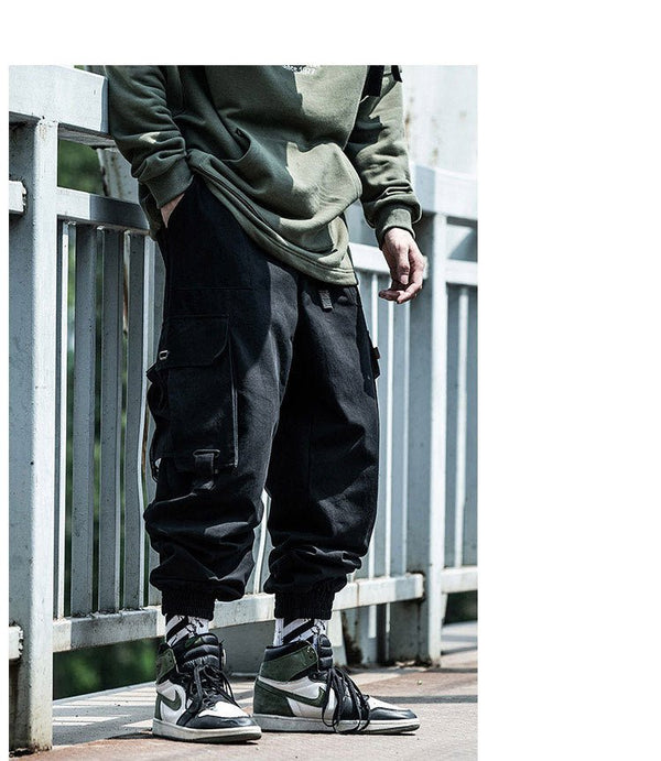 Black Cargo Pants Men Hip Hop Loose Pants Mens Spring Harem Pant Streetwear Harajuku Jogger Sweatpant Trousers M-4XL - Vimost Shop