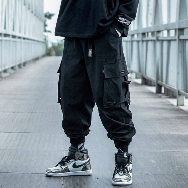 Black Cargo Pants Men Hip Hop Loose Pants Mens Spring Harem Pant Streetwear Harajuku Jogger Sweatpant Trousers M-4XL - Vimost Shop