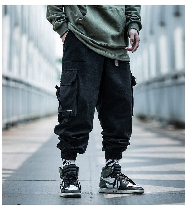 Black Cargo Pants Men Hip Hop Loose Pants Mens Spring Harem Pant Streetwear Harajuku Jogger Sweatpant Trousers M-4XL - Vimost Shop
