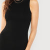 Black Elegant Solid Pencil Dress Slim Sleeveless Knee Length Sexy Workwear Dresses Women Plain Sheath Summer Dress - Vimost Shop