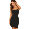 Black Form Fitting Scalloped Cami Dress Bodycon Sleeveless Slim Short Party Dress Women Autumn Highstreet Elegant Dresses - Vimost Shop