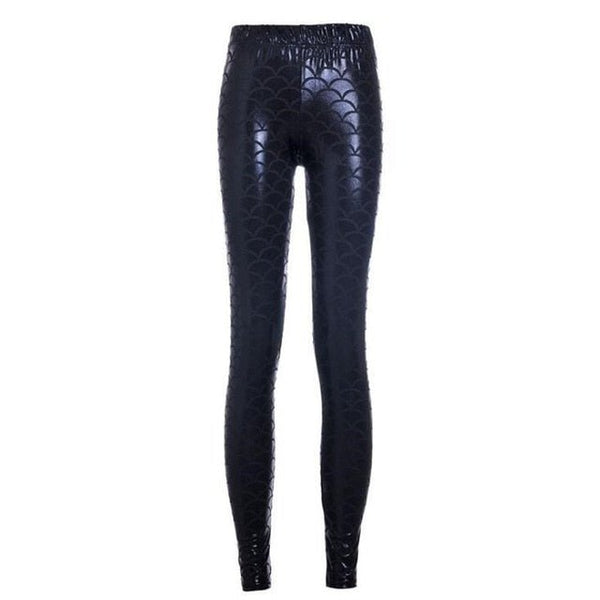 Black Milk Digital Print Women Mermaid Fish Scale Leggings - Vimost Shop