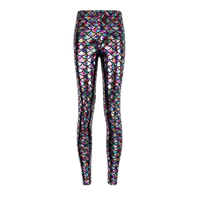 Black Milk Digital Print Women Mermaid Fish Scale Leggings - Vimost Shop